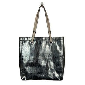 Michael Kors Authentic Womens Tote Bag Jet Set Signature Metallic Leather AV1410